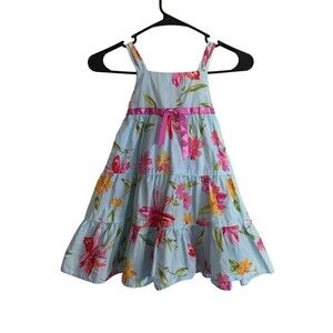 Jona Michelle Dress Toddler Size 4 T Sleeveless Dress Floral Blue Pink